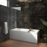 Bath Screen 90X150cm Clear Glass Chrome