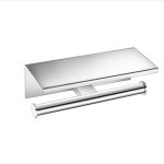 Academia Double Toilet Roll Holder with cover Chrome