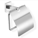 Strong Toilet Roll Holder with Cover Chrome