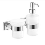 Enigma Glass Holder - Dispenser Chrome