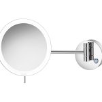 Wall Mounded Magnifying Mirror x4 with LED Chrome