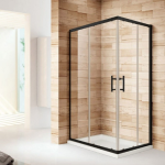 Corner Sliding 100X90X200 Clear Glass 6mm Black Matt Frame