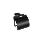 Monogram Toilet Roll Holder with cover Black Mat