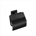 Enigma Toilet Roll Holder with Cover Matt Black