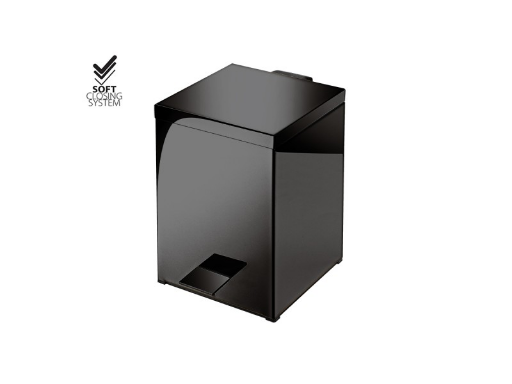 Square Waste Basket 5L Soft Closing - Black Mat