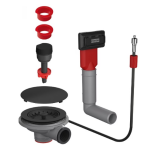 Automatic waste kit set for Maris bowl with  hidden rectangular overflow Black Matt