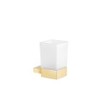 Monogram Glass Holder wall mounted Brushed Brass